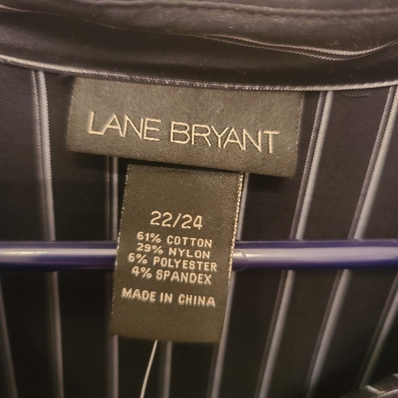 Lane Bryant Striped Ruffle-front Button-up Top - Picture 2 of 8